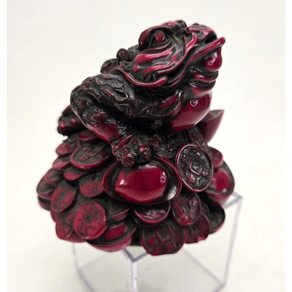 Feng Shui Money Frog Toad Figurine With Coins For Prosperity Wealth Decor je228 - Picture 6 of 10